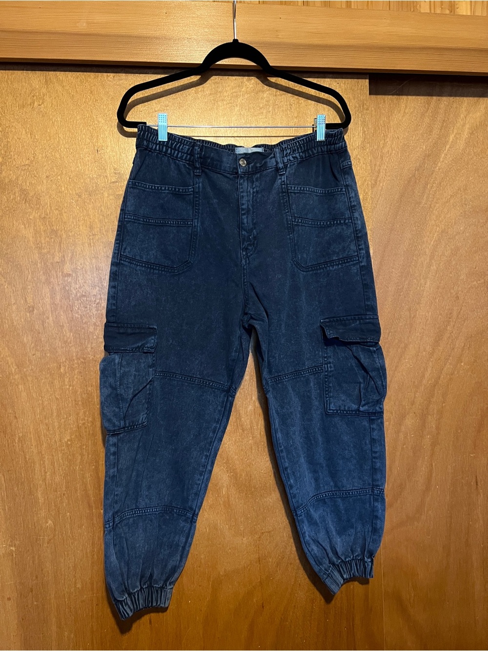 Free People We The Free Platoon Jogger Cargo Pants - Dark Blue Denim